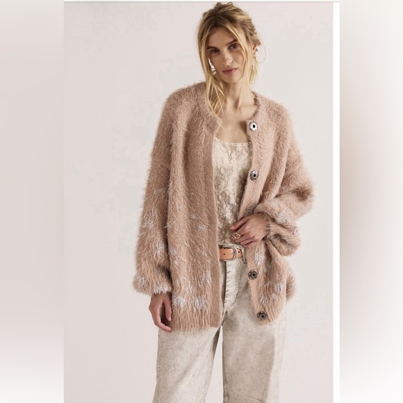 Free People Sweaters - NWT! FP Free People Wish Fuzzy Cardi Sz Small